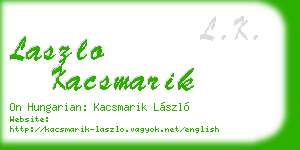 laszlo kacsmarik business card